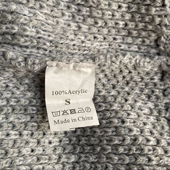 Cream & Gray Color Block Sweater S - Picture 4 of 5